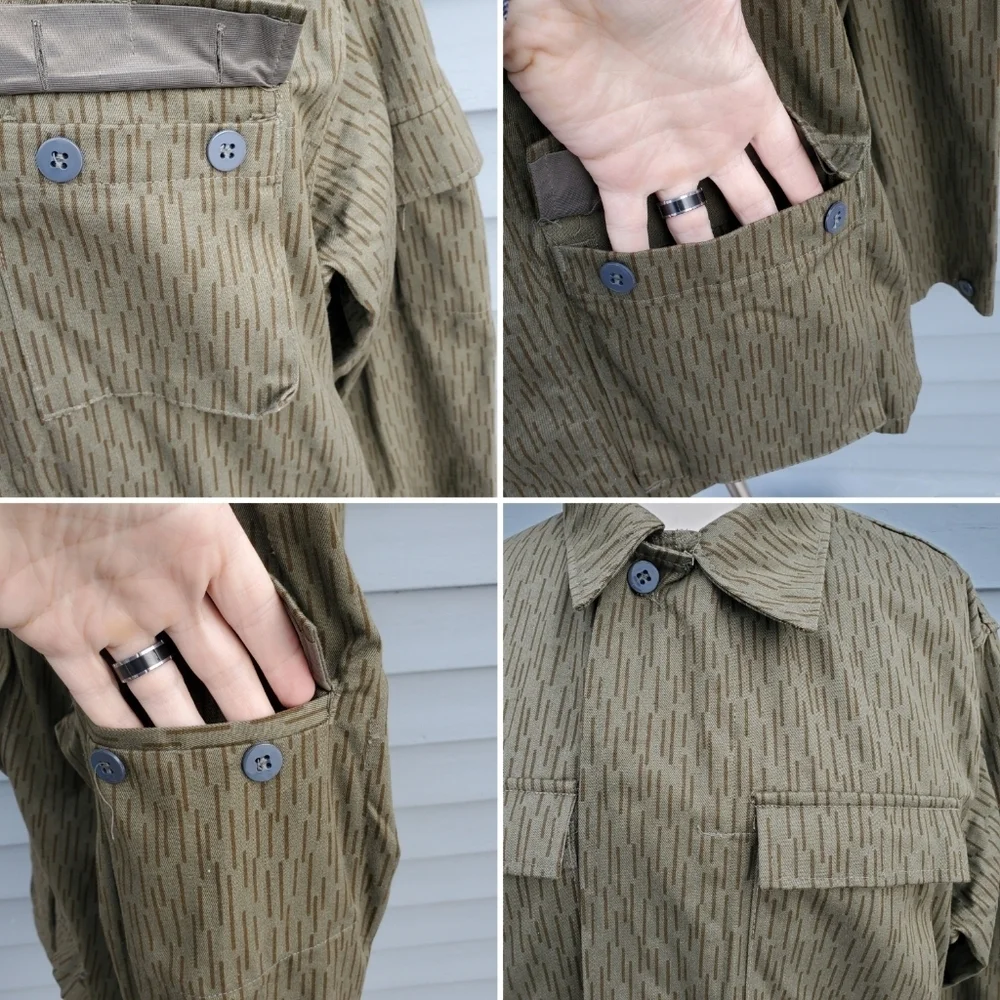 East Germany Raindrop Rain Camo Camouflage Military Issue Light Field Shacket Md